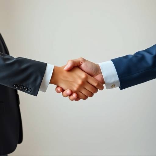 A handshake symbolizing agreement and a calm atmosphere