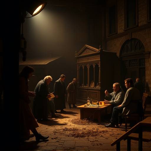 A narrative-driven editorial image depicting a historical scene, expertly lit in our themed studio space.