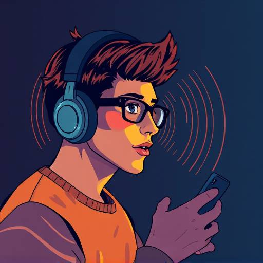 Illustration of a person using a screen reader with text being read aloud.